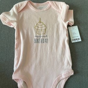 NWT 1st birthday onesie. 12 months. Never worn.